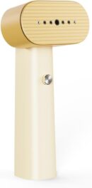 G6 2-in-1 Portable Steamer for Clothes and Iron for Clothes, Just 0.7lbs Lightly, 10 Minutes of Continuous Steam, 900W Light Steamer for travel and home (yellow)