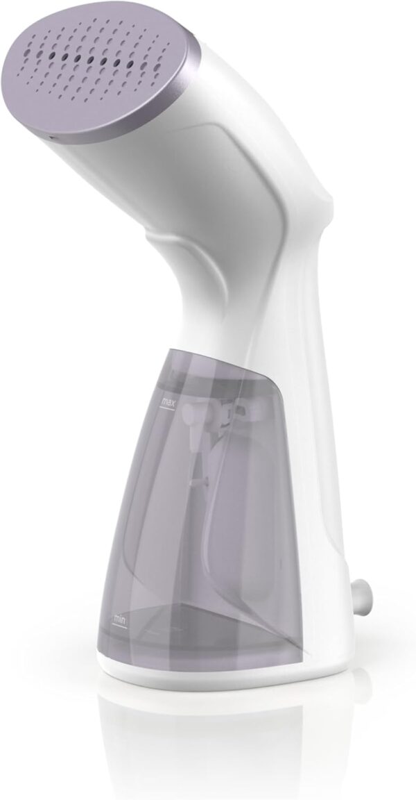 Compact Handheld Steamer, HGS012P, 25-Second Heat Up, 1000 Watts, Removes Wrinkles from Fabrics, Clothing and Upholstery