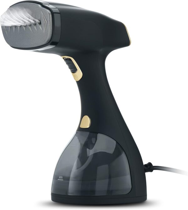 Steamer for Clothes, 1500 Watt Portable Handheld Fabric and Garment Steamer with Lint Remover & Fabric Brush, Ultra-Fast Heat Up, 18 Min Continuous Steam for Powerful Wrinkle Remover, Black