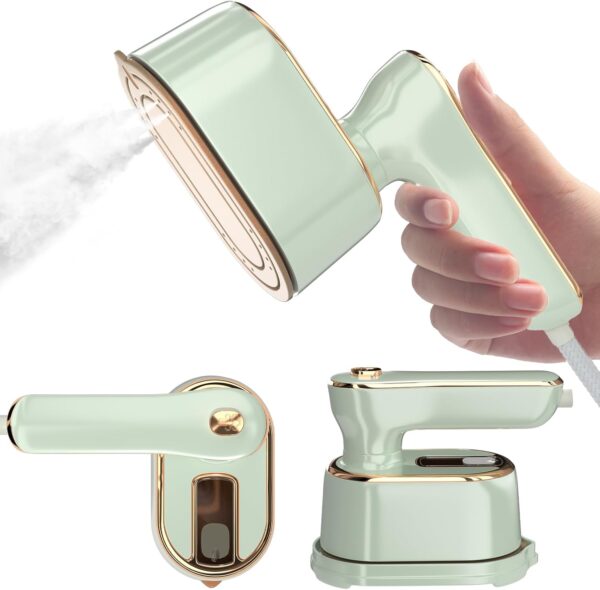 Travel Steamer Iron for Clothes Mini - Portable Ironing Machine Travel Small Size Portable Steamer Travel College Dorm Home Essentials Steamer for Clothes (MintGreen)