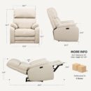Genuine Leather Recliner Chair, Zero Gravity Power Massage Recliner Chair with Adjustable Headrest, Massage & Heat, USB Charging, Elegant Single Sofa for Living Room Nursery, Cream(X4