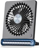 Portable Desk Fan, 3.5-20hrs Battery Operated Small USB Fan with Ultra Quiet 220° Tilt Folding, Rechargeable Personal Fan with 3 Speeds Strong Wind for Home Office Desktop, Black