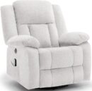 Rocker Recliner Chair, Glider Recliner Chairs for Adults, 360° Swivel Recliner with Massage and Heating, Rocking Recliner Chair with Side Pockets and USB for Living Room, Nursery, Bedroom