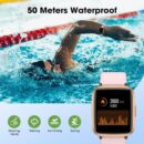 Fitness Tracker Watch with Heart Rate Monitor, Activity Tracker with Pedometer, Sleep Monitor, Calories & Step Counter,  Waterproof Smart Watch for Women Men Health Fitness Watch for Sports